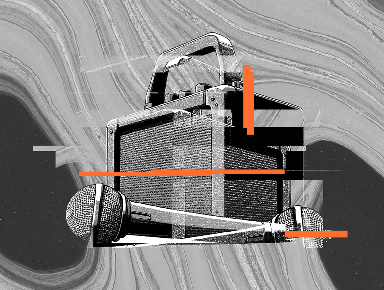 A glitchy karaoke machine